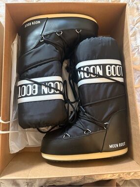Moon Boot Black and White Winter Boots